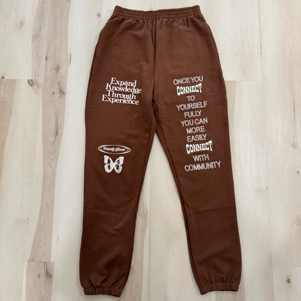 EUC Lonely Ghost Connect Brown Jogger Sweatpants XL